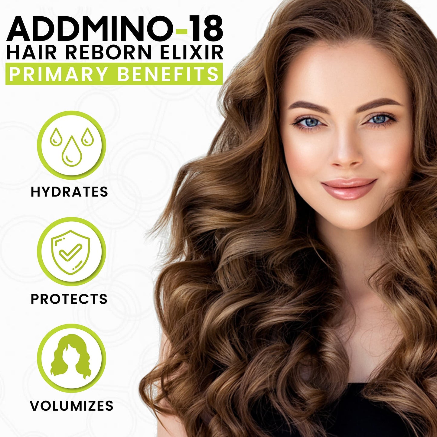 ADDMINO-18 Hair Serum Pre Chemical Hair Treatment - Natural Hair Reborn Elixir for Women -Vegan, Promotes Thickness, Nourishes - Hair Loss Treatment Hair Products - 150 ml/5.07 fl. oz.