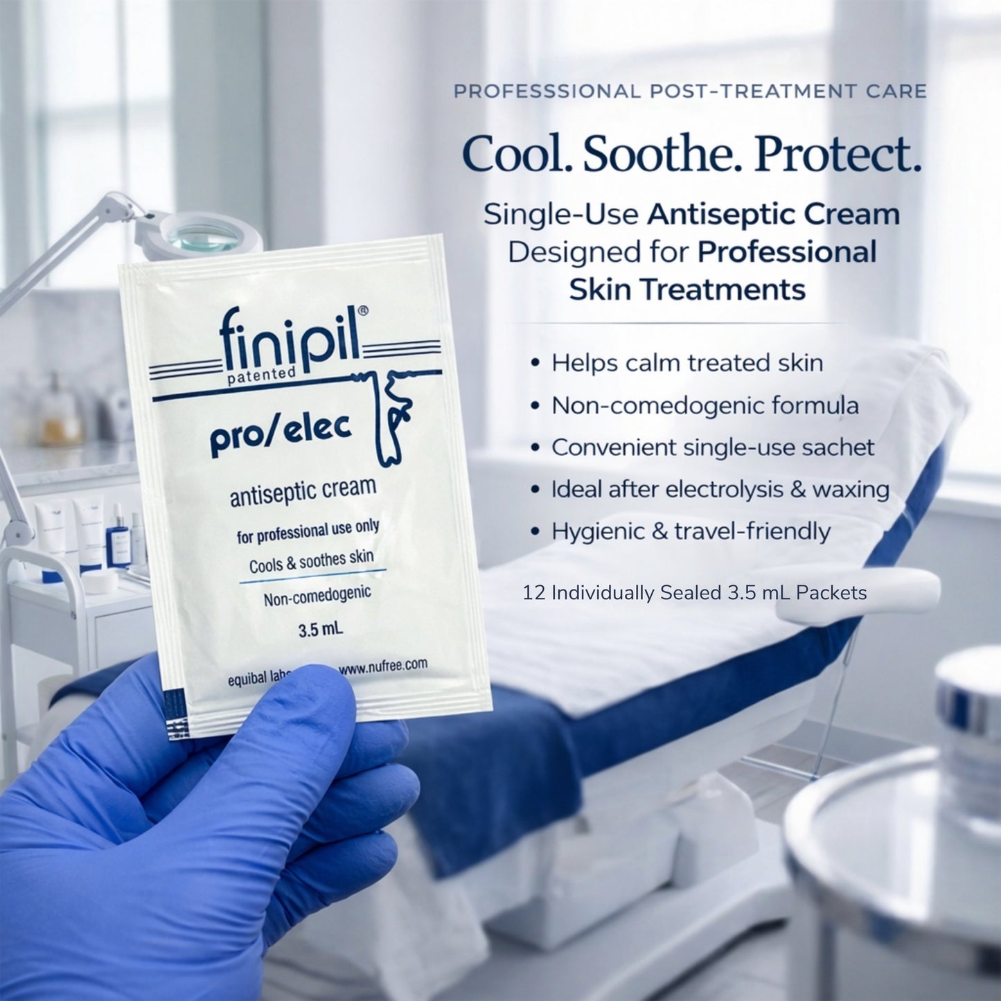 Finipil Antiseptic Cream Lotion – Post Hair Removal Treatment (12 Pack, 3.6 ml Each)