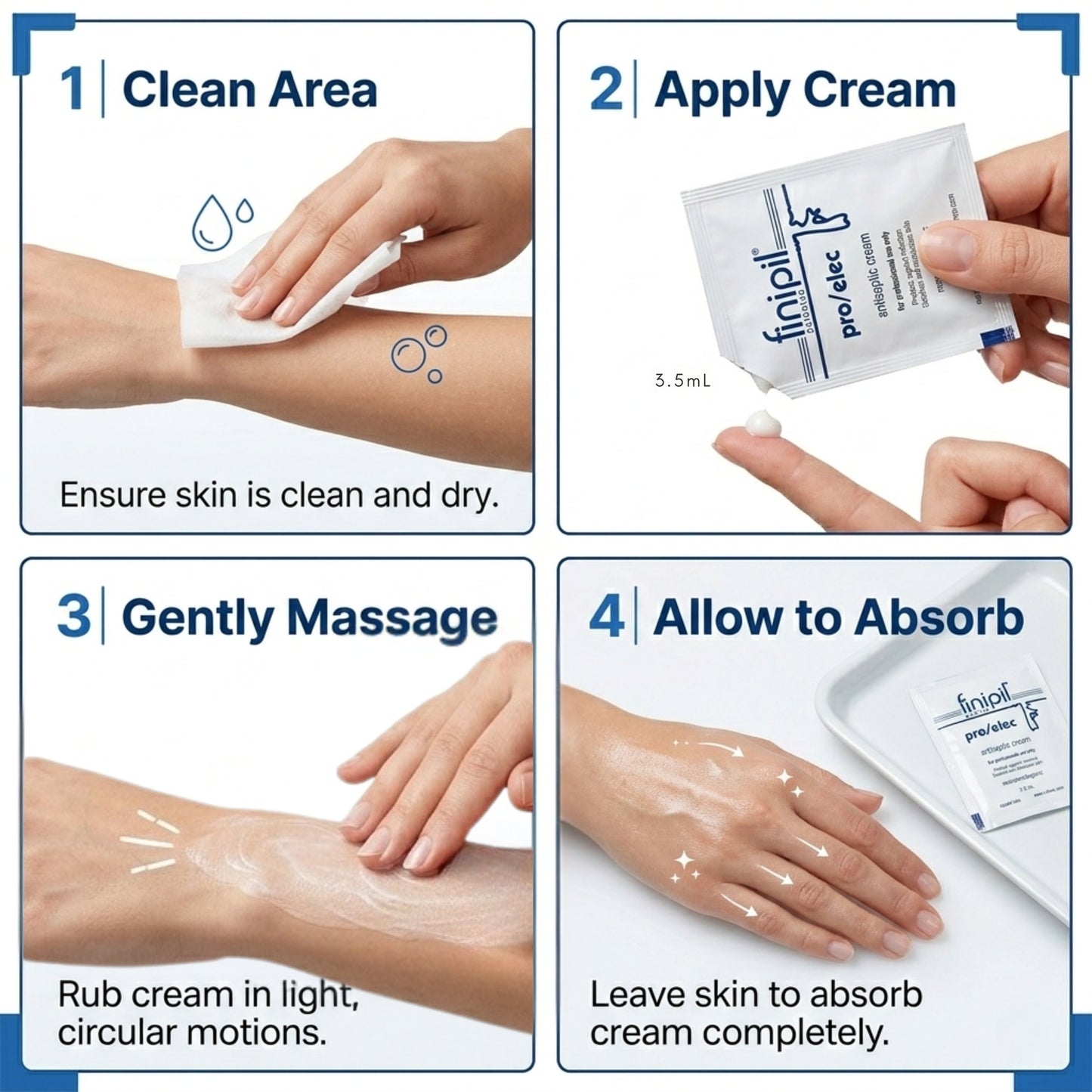 Finipil Antiseptic Cream Lotion – Post Hair Removal Treatment (12 Pack, 3.6 ml Each)
