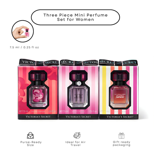 Victoria’s Secret Bombshell Mini Perfume Gift Set – 3 Piece EDP Travel Spray Set (0.25 oz Each)