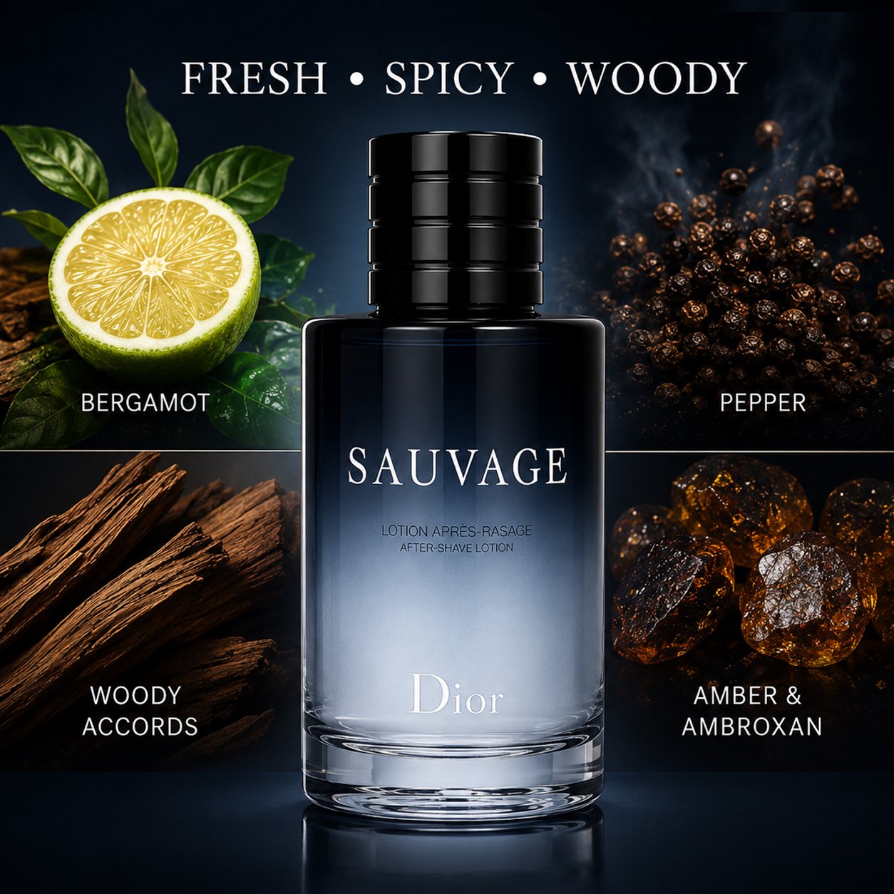 Christian Dior Sauvage After-Shave Lotion, 3.4 Fluid Ounce