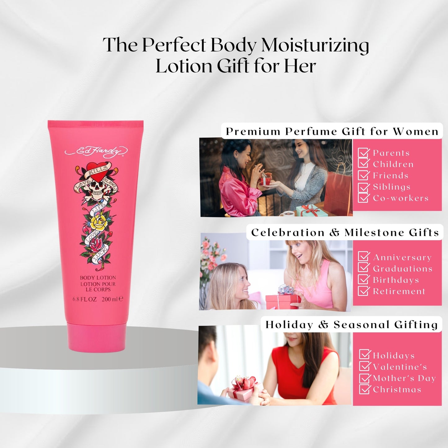 Ed Hardy Body Lotion for Women 6.8 oz – Christian Audigier Hydrating Perfumed Lotion