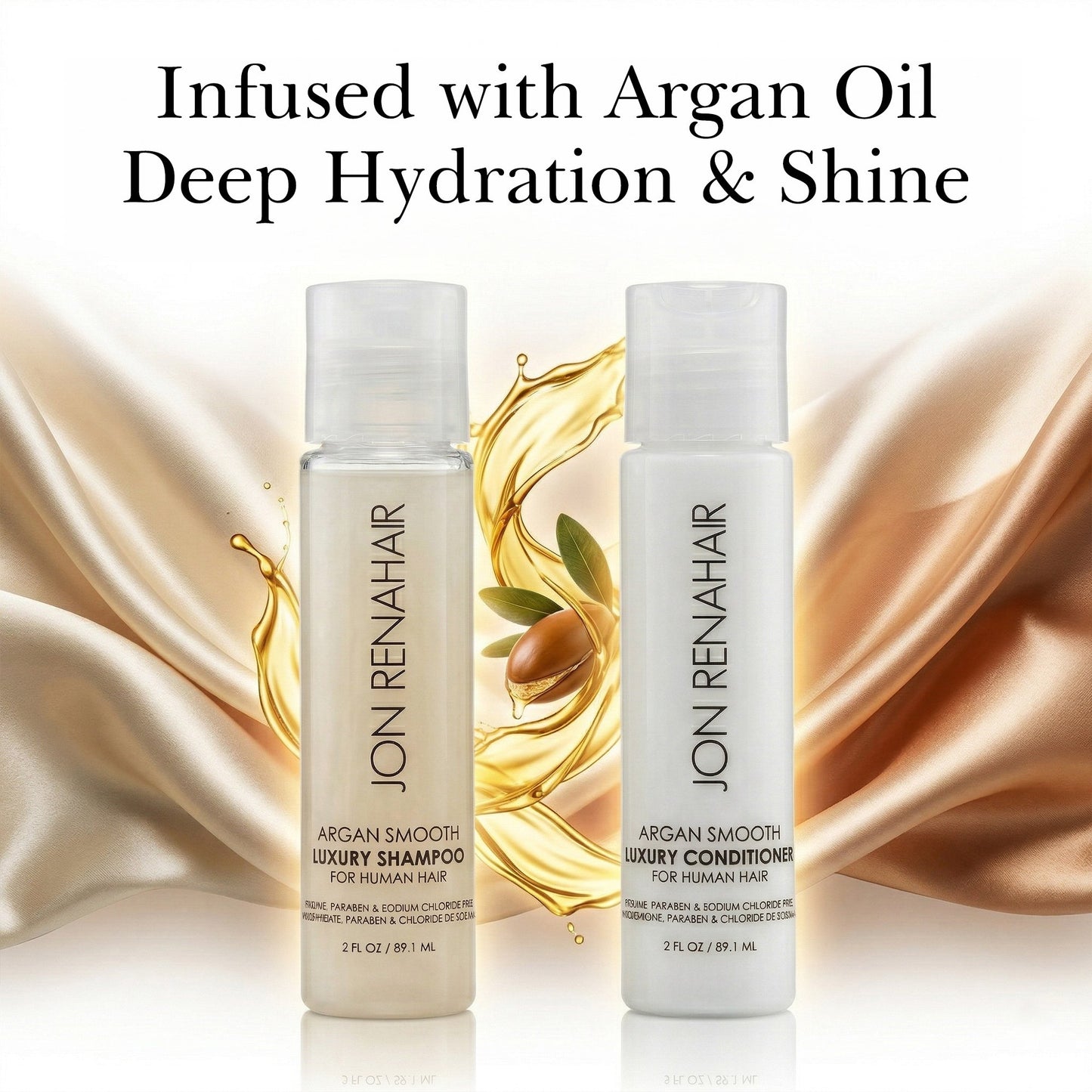 Jon Renau Argan Smooth Luxury Shampoo & Conditioner 2oz set