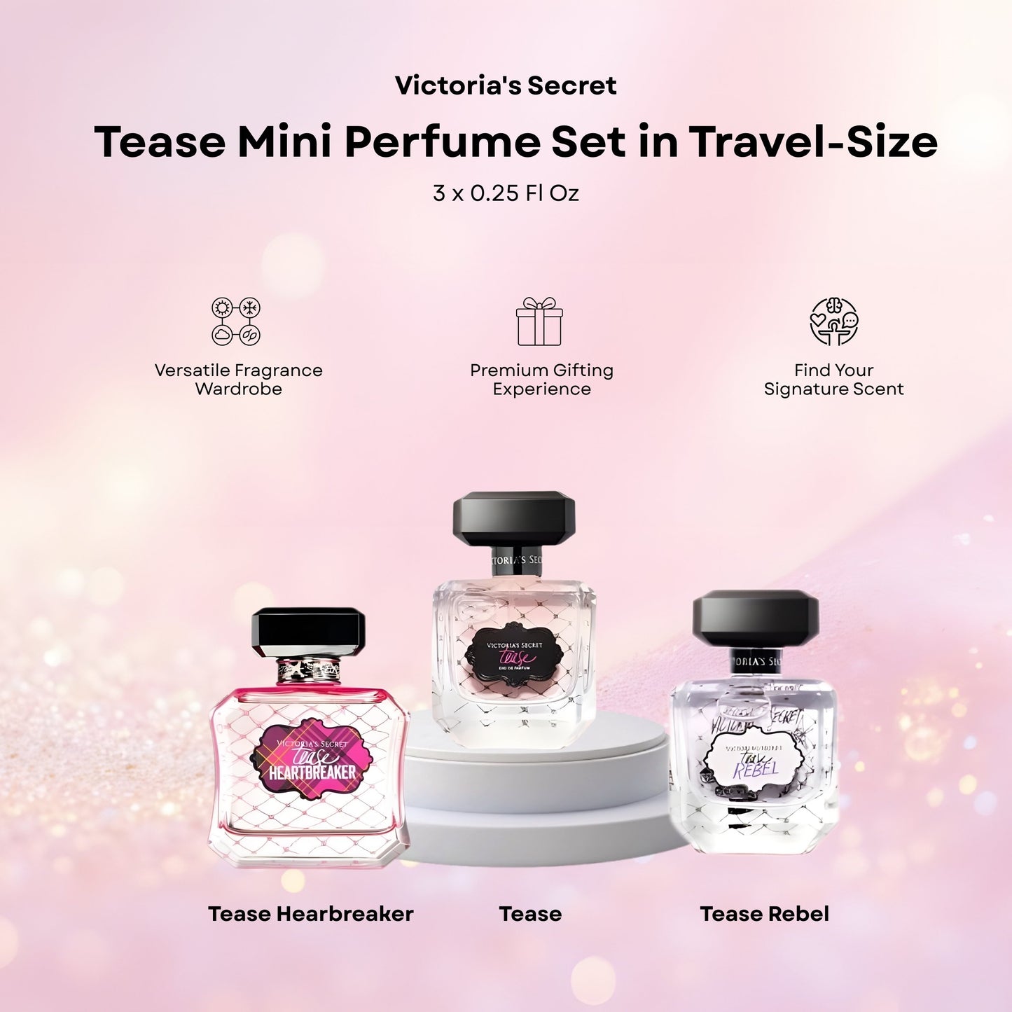 Victoria's Secret Perfume for Women Gift Set Mini Variety Fragrances 0.25 Fl oz
