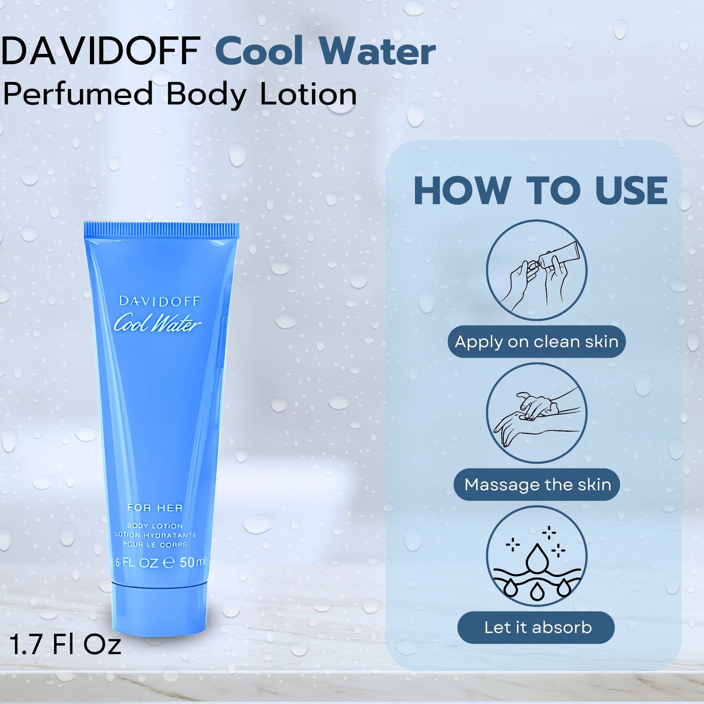 Davidoff Cool Water Perfume Gift Set for Women – 3 Piece Fragrance & Body Care Set