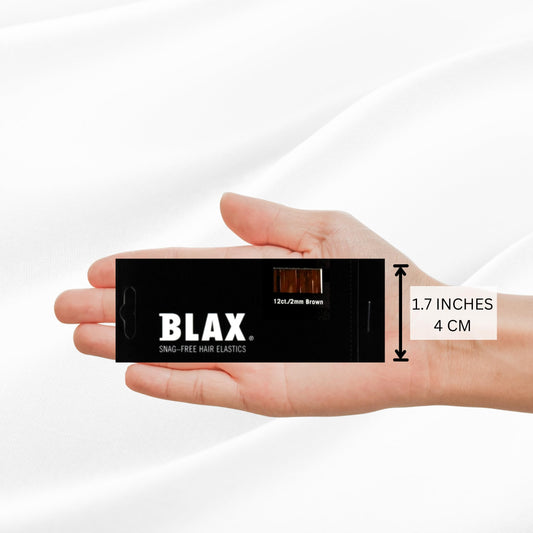 Blax Brown Hair Elastics – Snag-Free Seamless Hair Ties, No-Damage Hair Rubber Bands, 2mm 12 Count