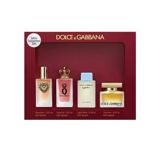 Dolce &amp; Gabbana Women’s 4-Piece Mini Fragrance Gift Set – Travel Size EDT &amp; EDP