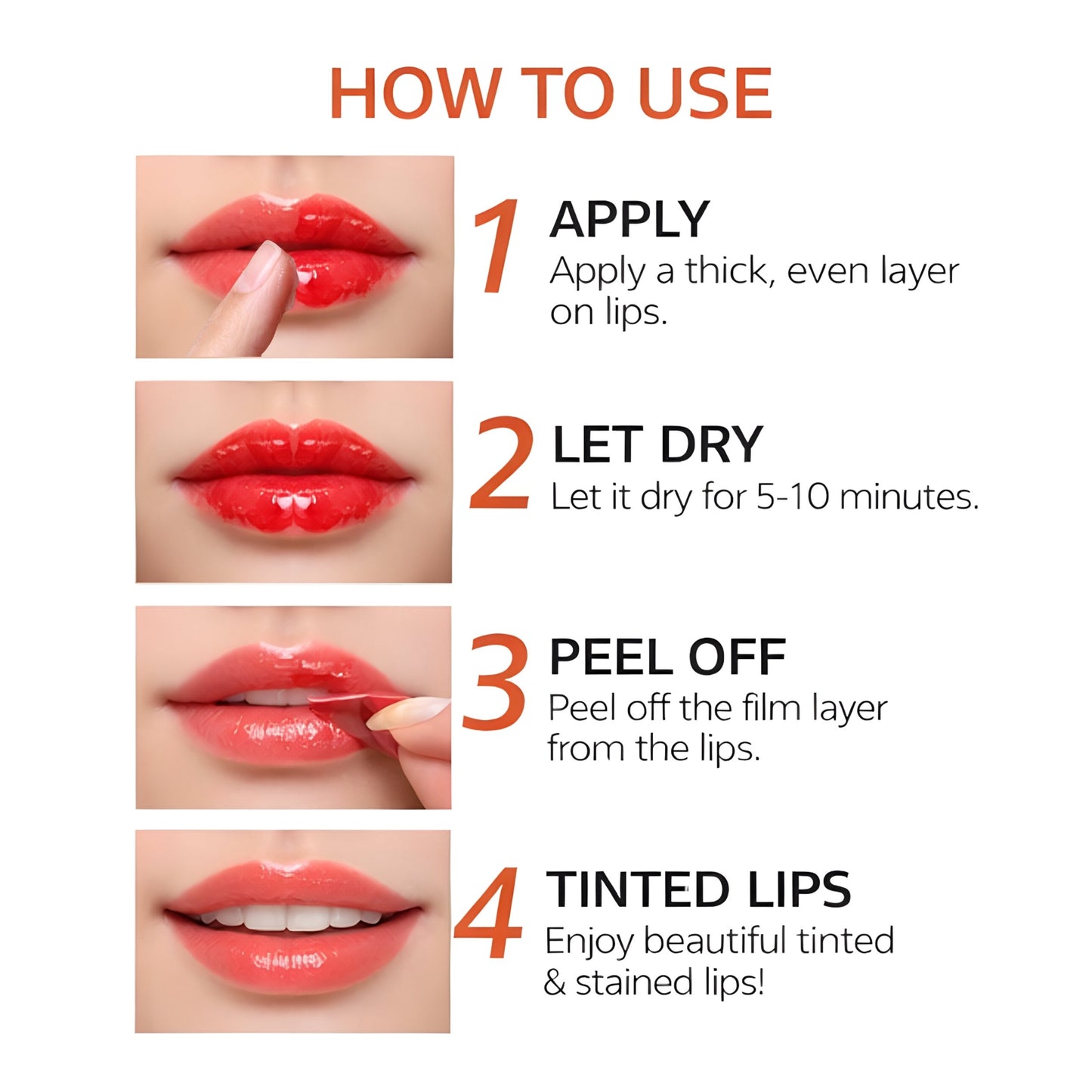Cailyn Cocoon Lip Stain – Tantalizing Orange 0.53 oz | Long-Lasting Peel-Off Lip Tint