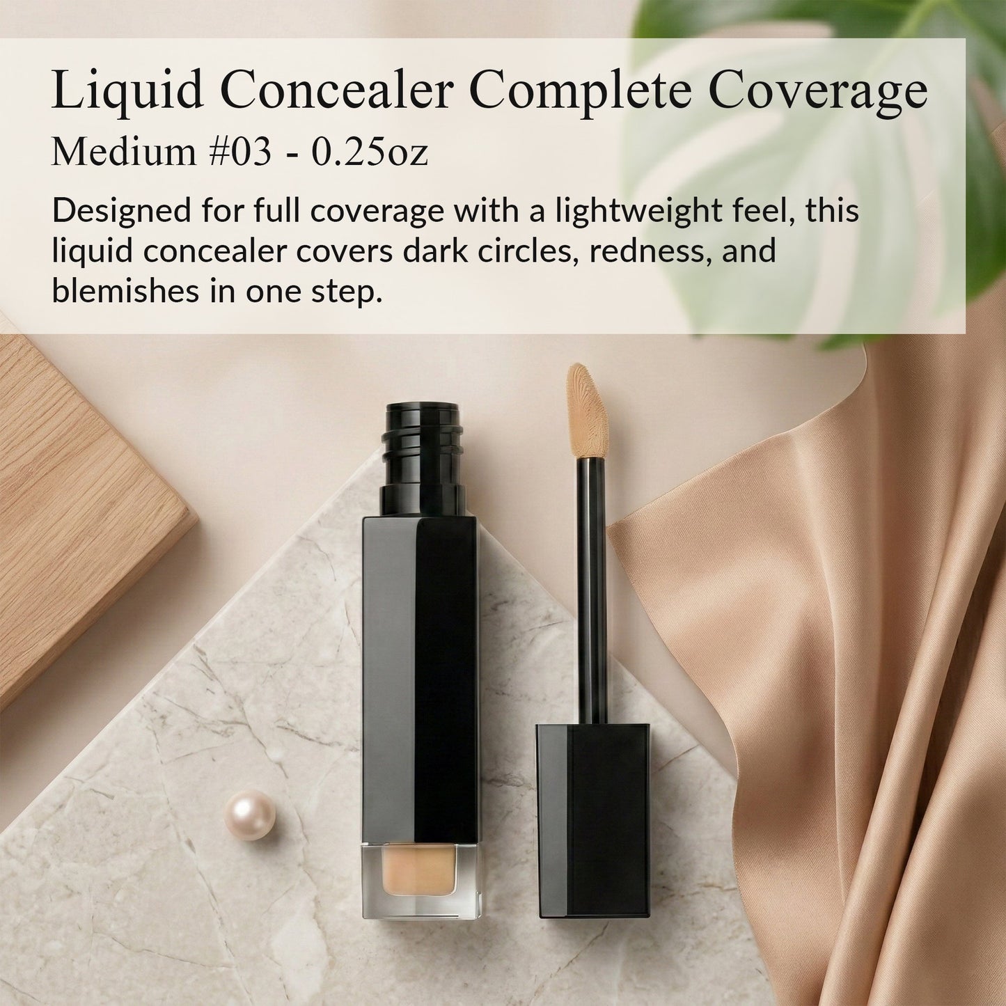 Complete Coverage Liquid Concealer – Medium #03 – Full Coverage Concealer 0.25 oz