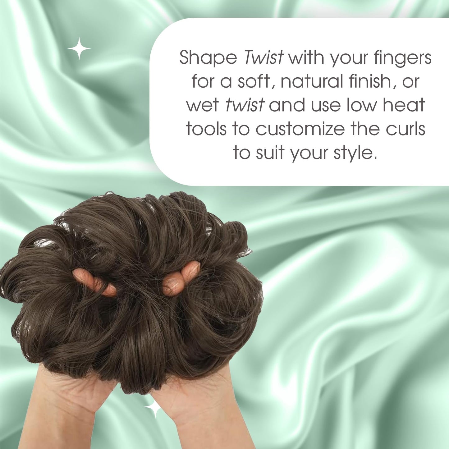Rene of Paris Twist Messy Bun Hair Piece – Black Synthetic Clip-In Extension