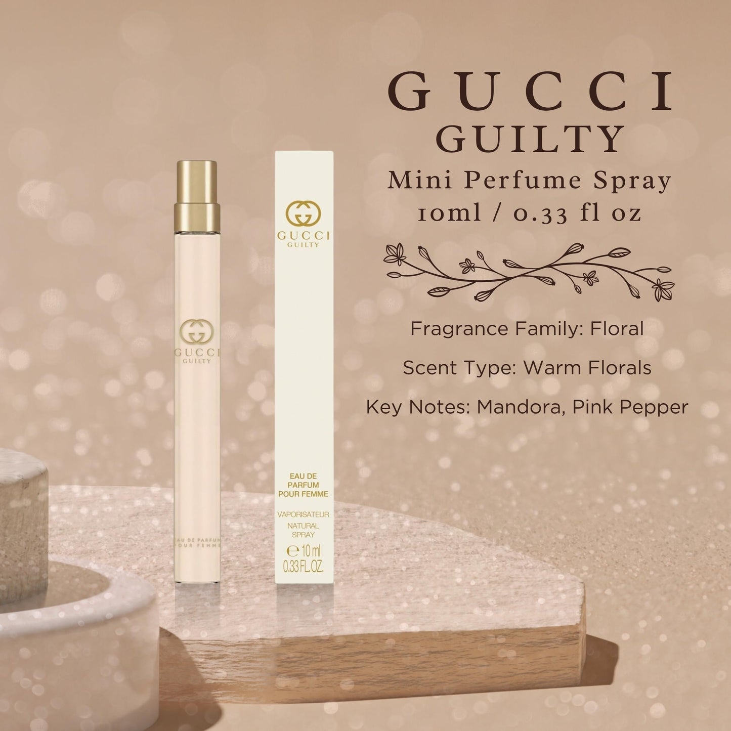 Gucci Guilty Perfume for Women Travel Spray EDP Pour Femme 0.33 Fl oz