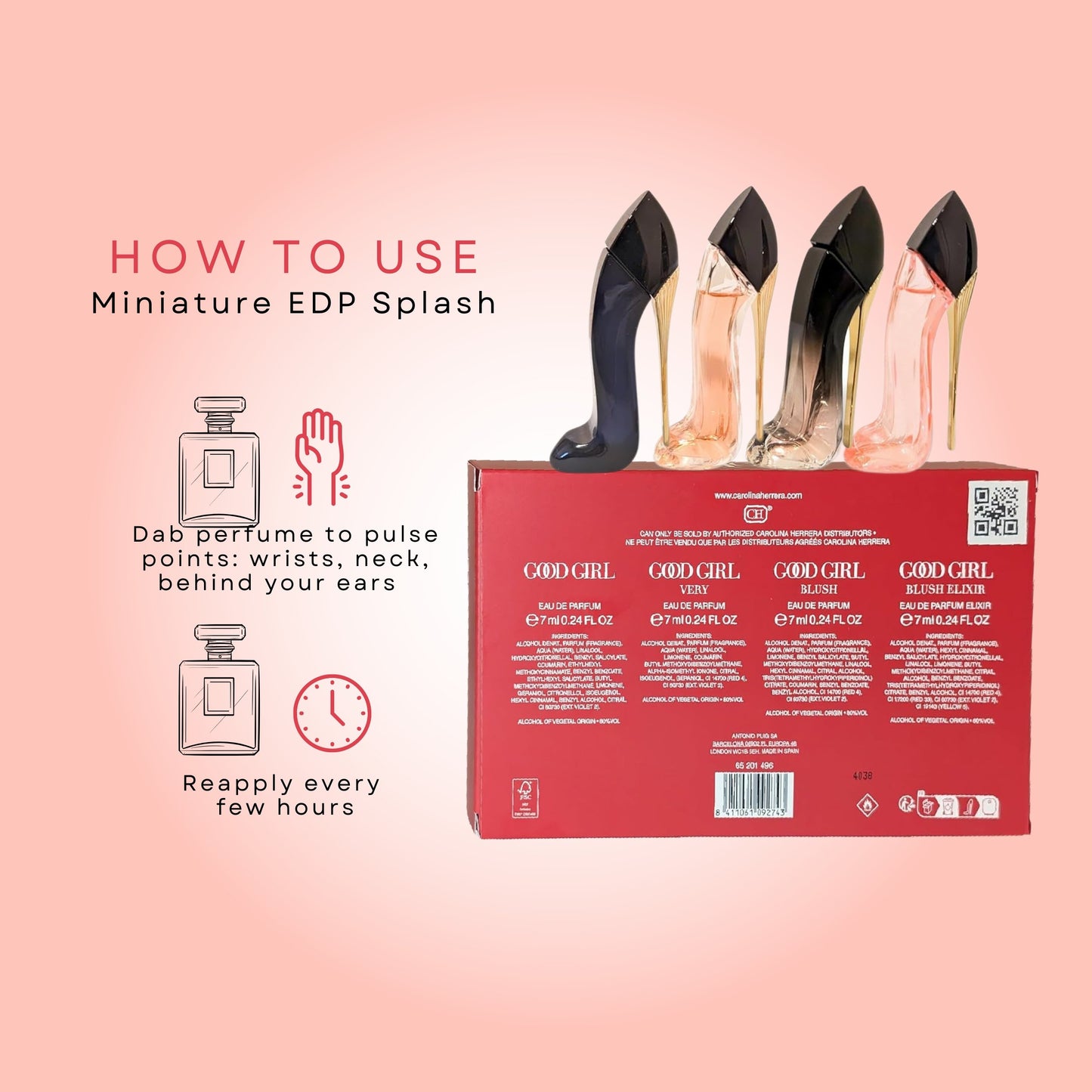 Carolina Herrera Good Girl Mini Perfume Gift Set – 4 Piece Eau de Parfum Splash Collection