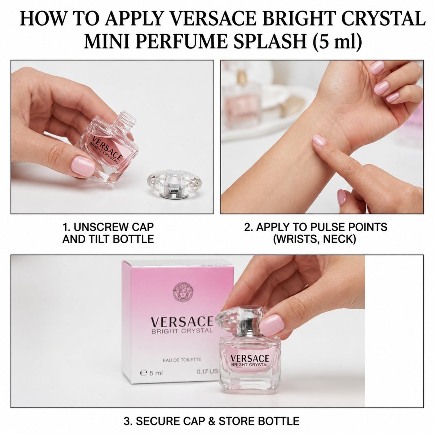 Versace Bright Crystal By Gianni Versace For Women. Eau De Toilette 0.17 Fl Oz Mini