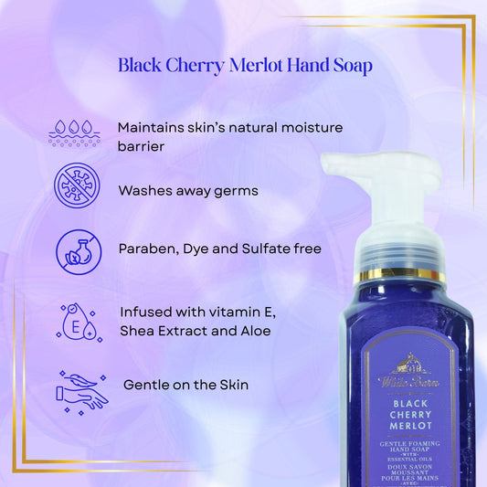 Bath & Body Works Black Cherry Merlot Gentle Foaming Hand Soap – 2 Pack (8.75 oz Each)