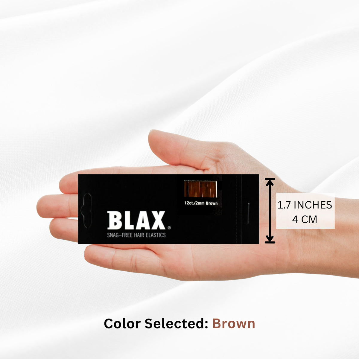 Blax Brown Hair Elastics – 2mm Snag-Free Seamless Hair Ties (12 Count, 2 Pack | 24 Total)