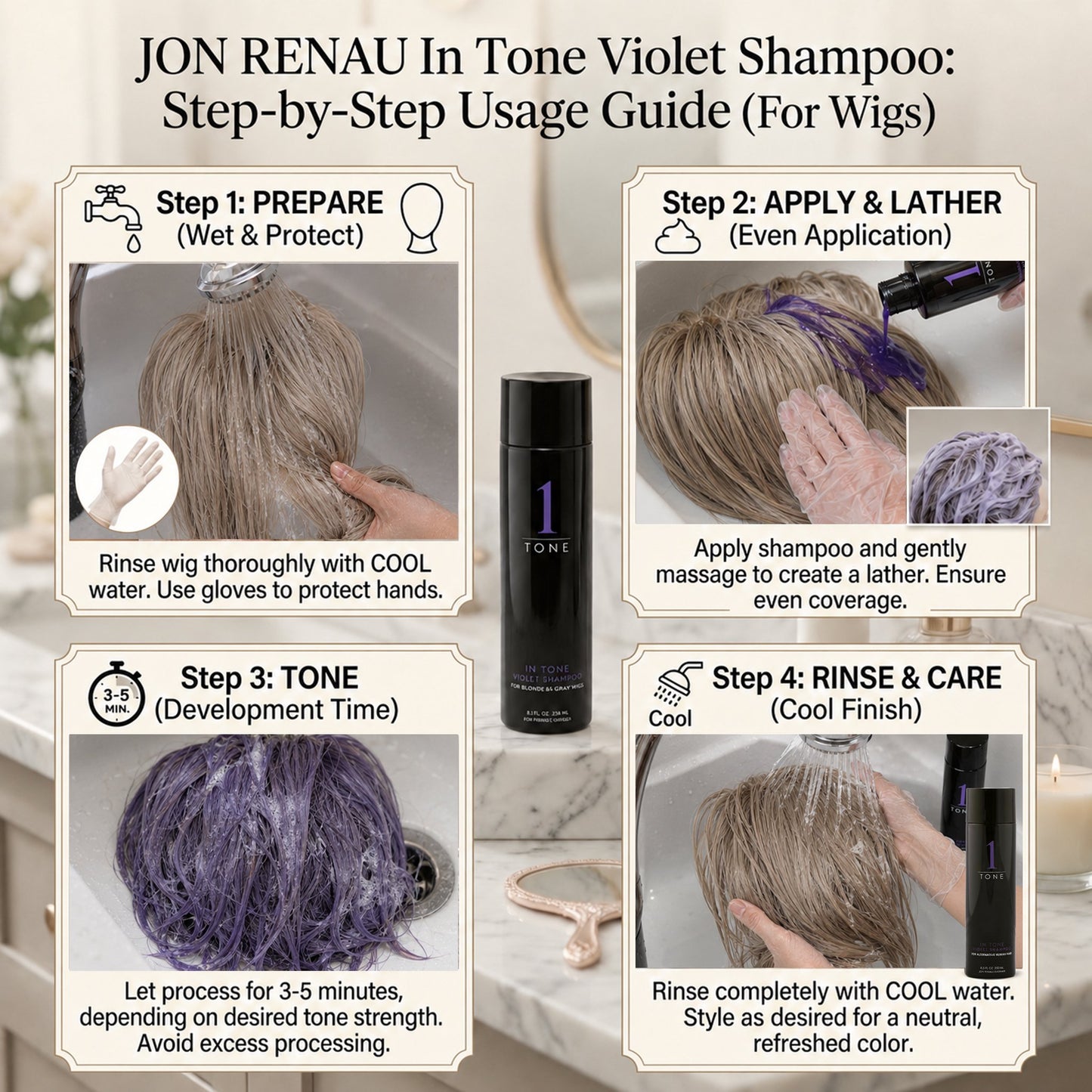 Jon Renau In Tone Violet Shampoo 8.5oz