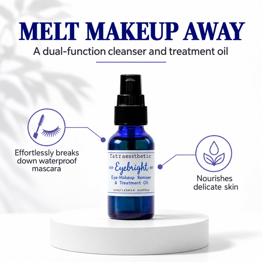 Vegan Eye Makeup Remover & Treatment Oil, Farmaesthetics Eyebright , 1 fl oz