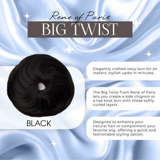 Big Twist Messy Bun Hair Pieces Synthetic Extensions Ready to Wear by Rene of Paris