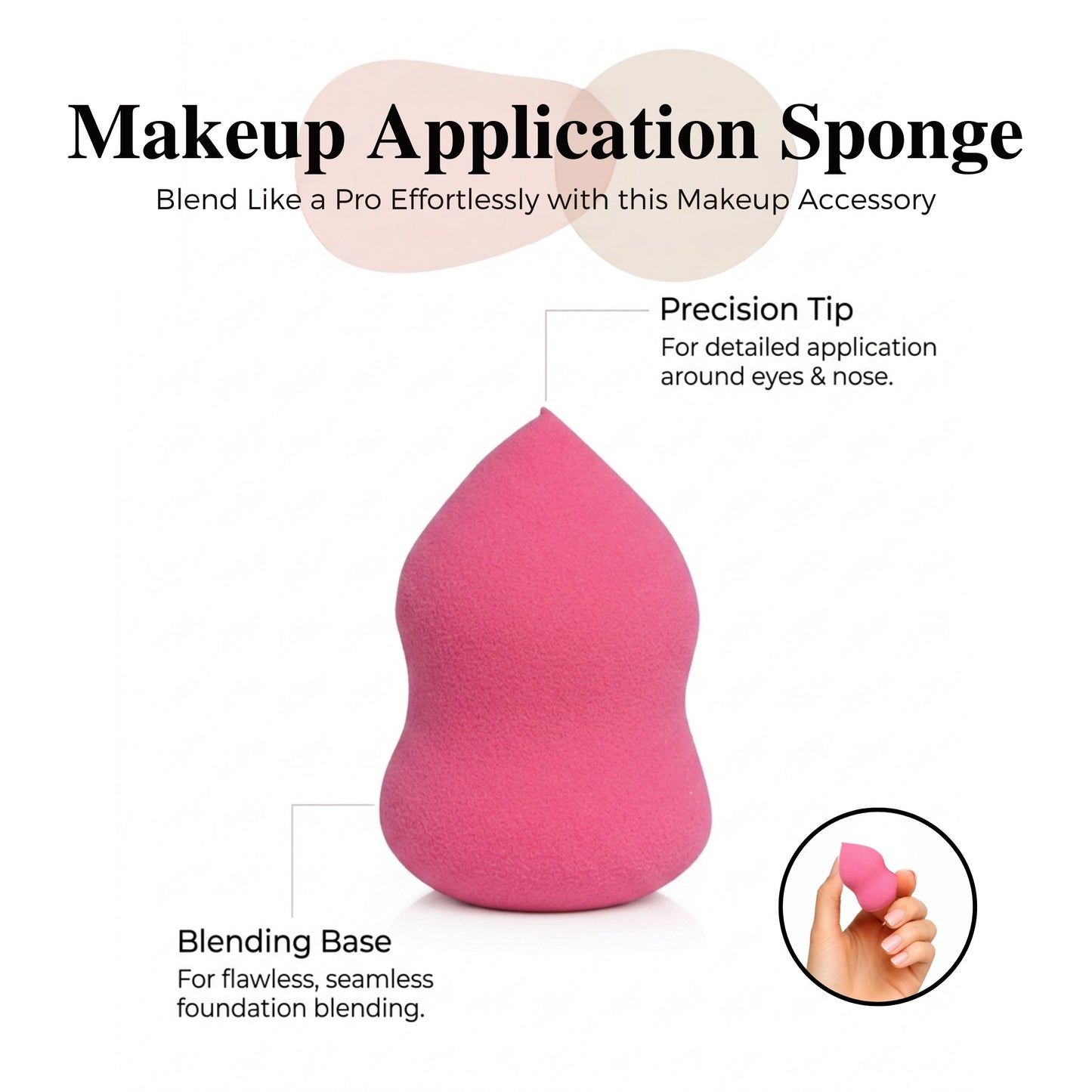 Makeup Blending Sponge by Fantasea Cosmetic, Pink