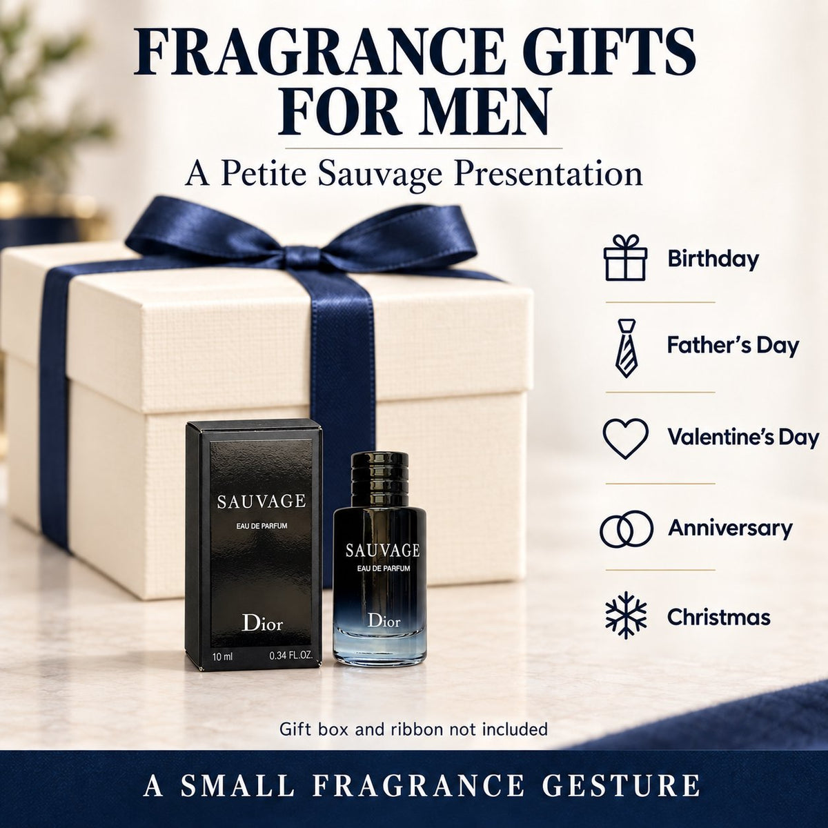 Dior Sauvage Perfume for Men Mini EDP Travel Splash 0.34 ounce
