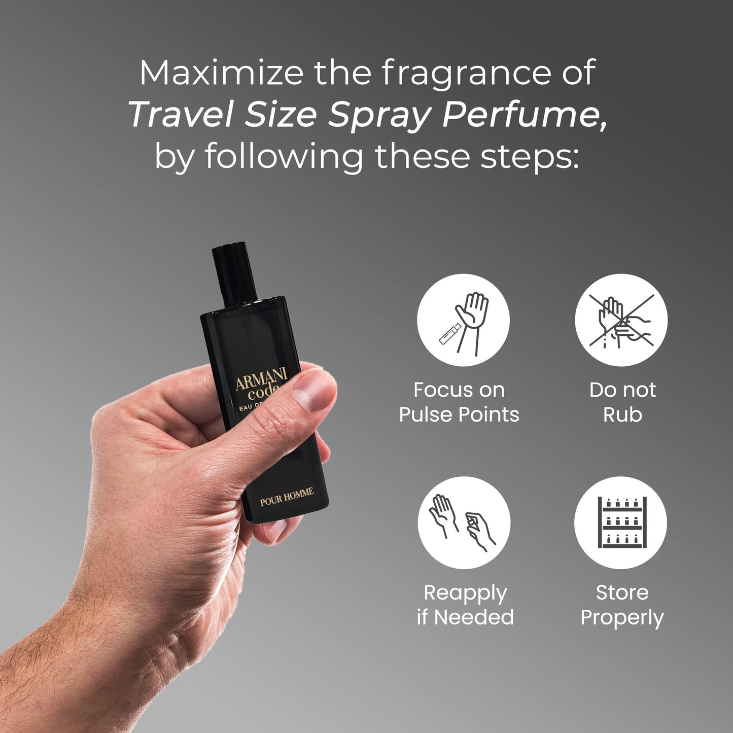 Giorgio Armani Code Pour Homme Eau de Parfum – Travel Spray for Men (0.5 oz / 15 ml)