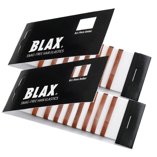 Blax Brown Hair Elastics – Snag-Free Hair Ties, No-Damage Bands, 4mm 8 Count (2 Pack)