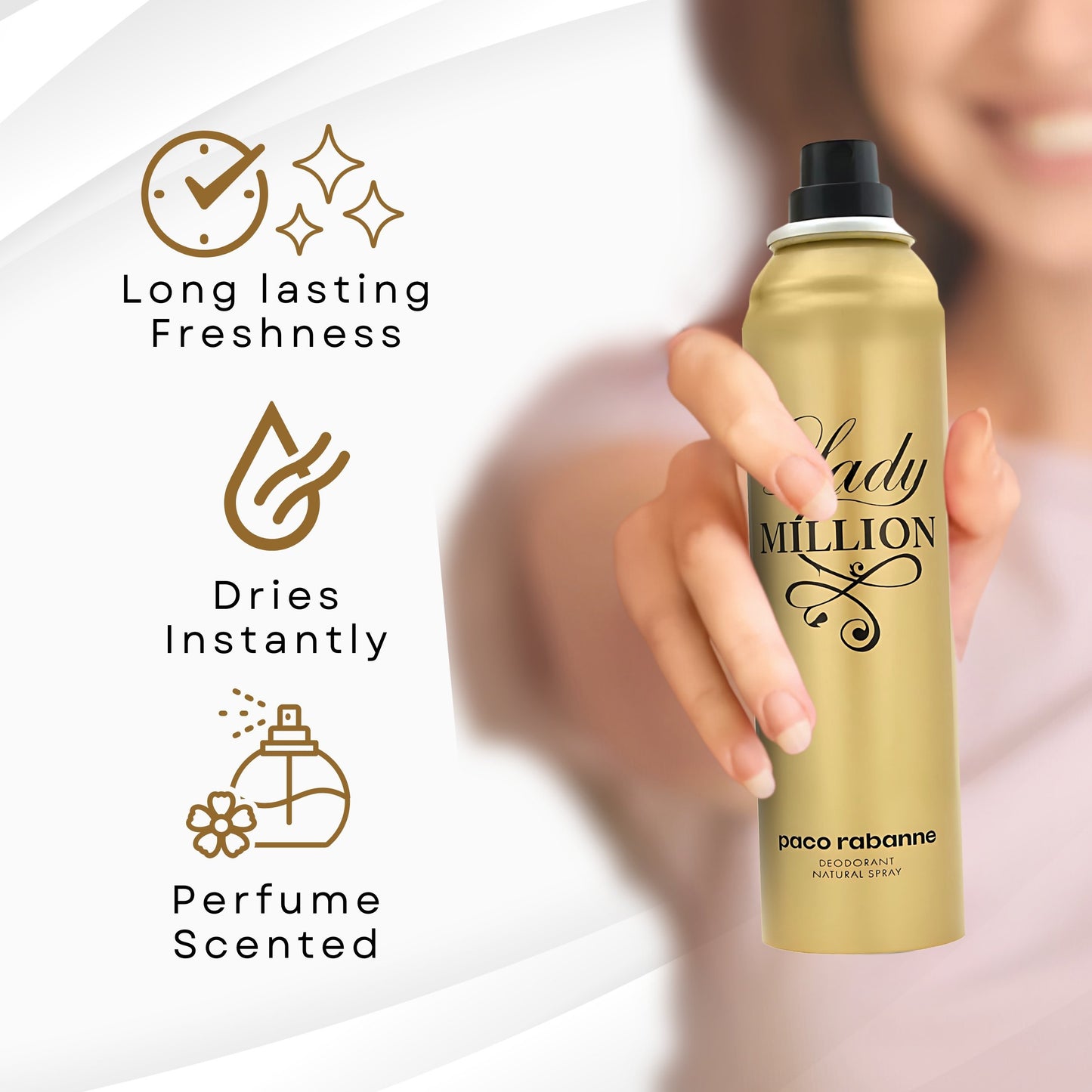 Lady Million by Paco Rabanne Deodorant Spray 5 oz
