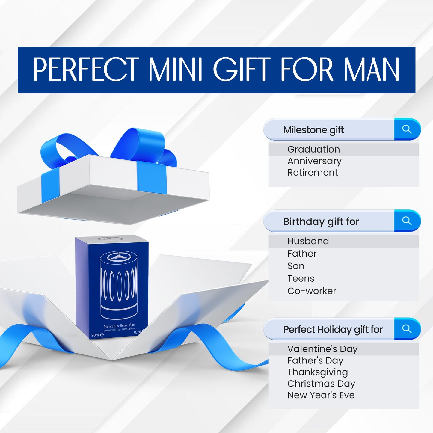 Mercedes-Benz Man Travel Collection, Perfume for Men Mini EDT Spray 0.68 Ounce