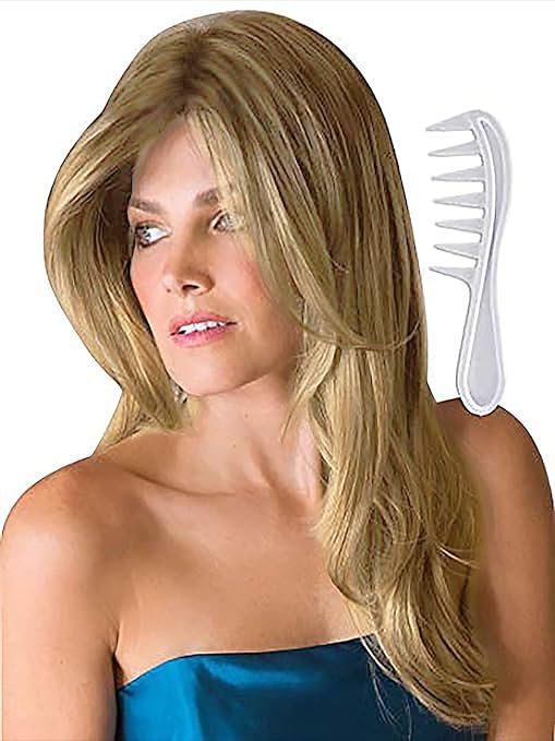 Noriko Angelica Wig by Rene of Paris (Mocha H) + Wig Lift Comb – Synthetic Long Layered Wig Bundle