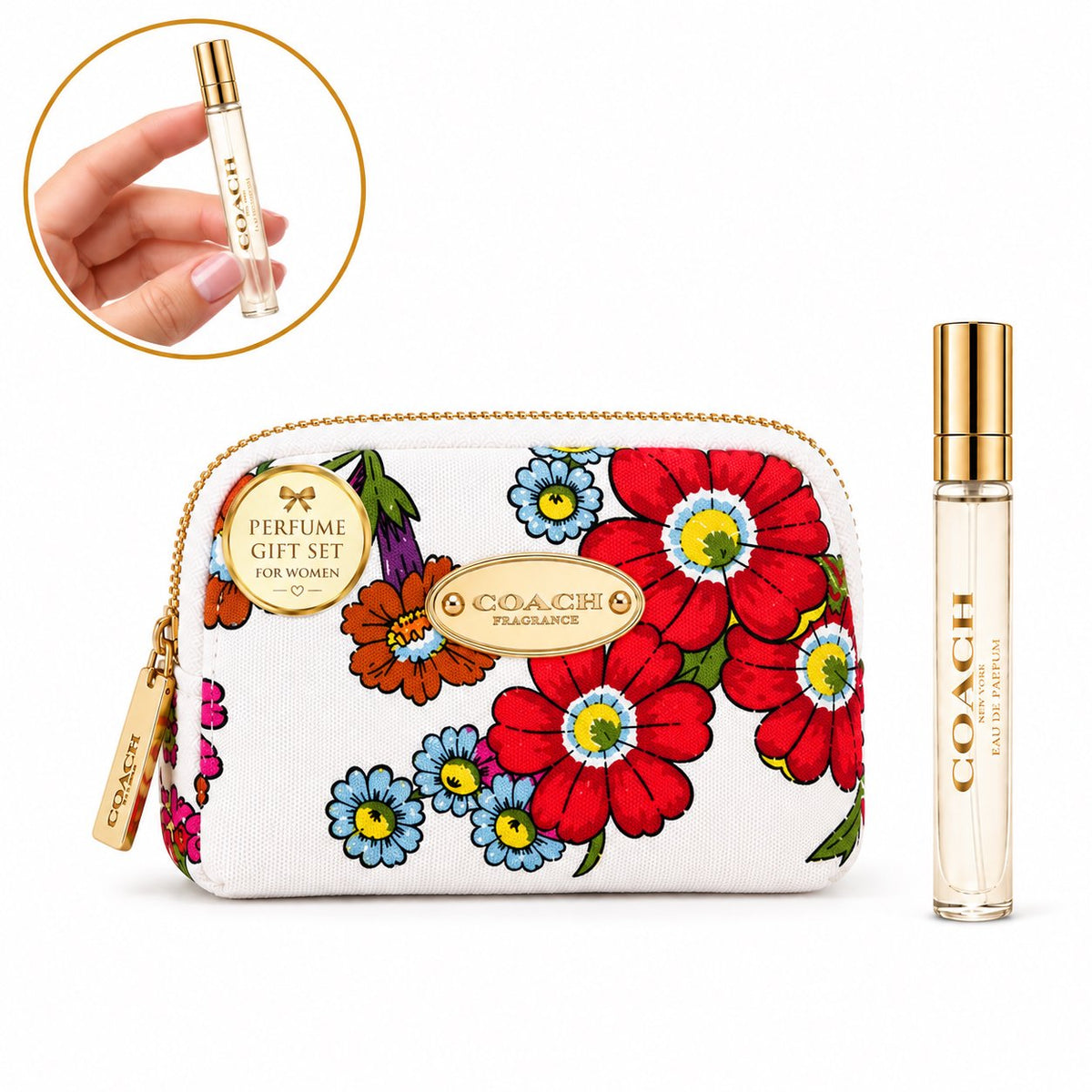 Coach Eau de Parfum for Women – Mini Travel Spray with Pouch (7.5 ml)