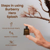 Burberry Hero EDP Mini Splash for Men 0.16 oz (5 ml) – Travel Size Designer Cologne, Woody Fragrance