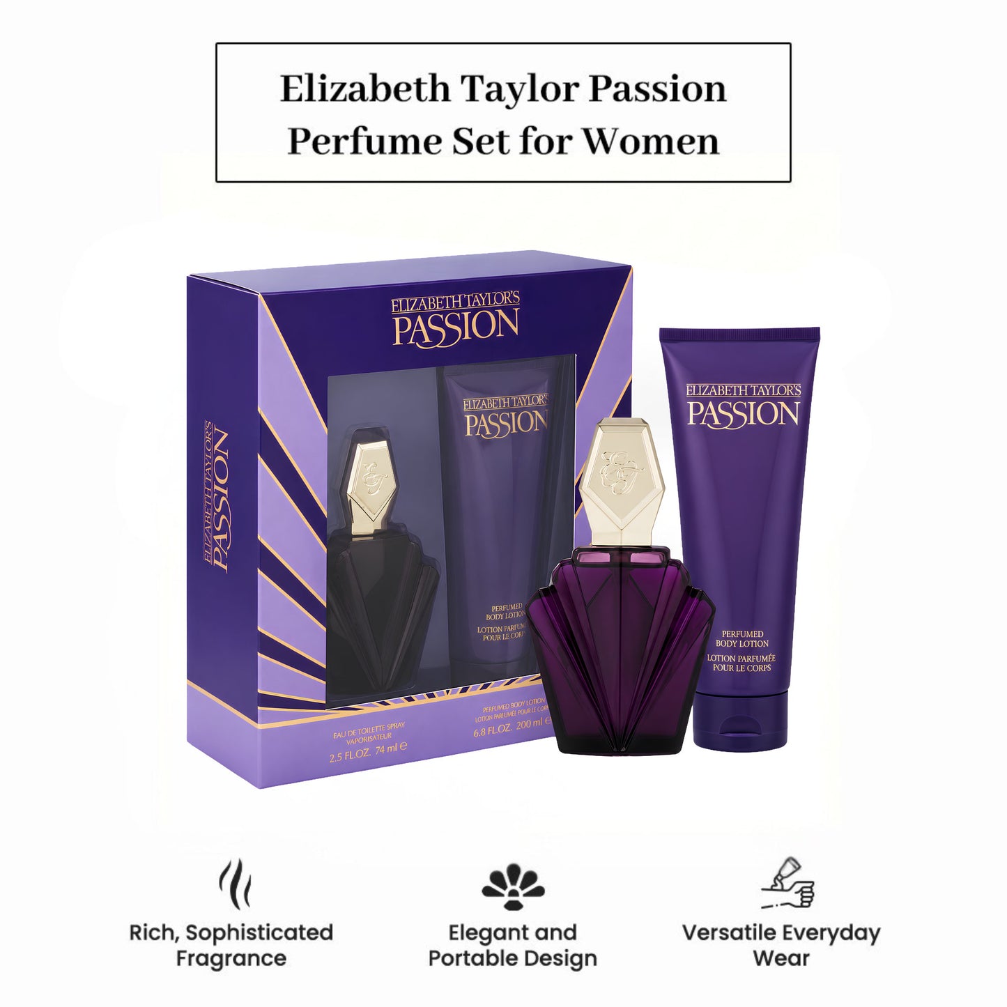 Elizabeth Taylor Passion, 2 Piece Gift Set for Women