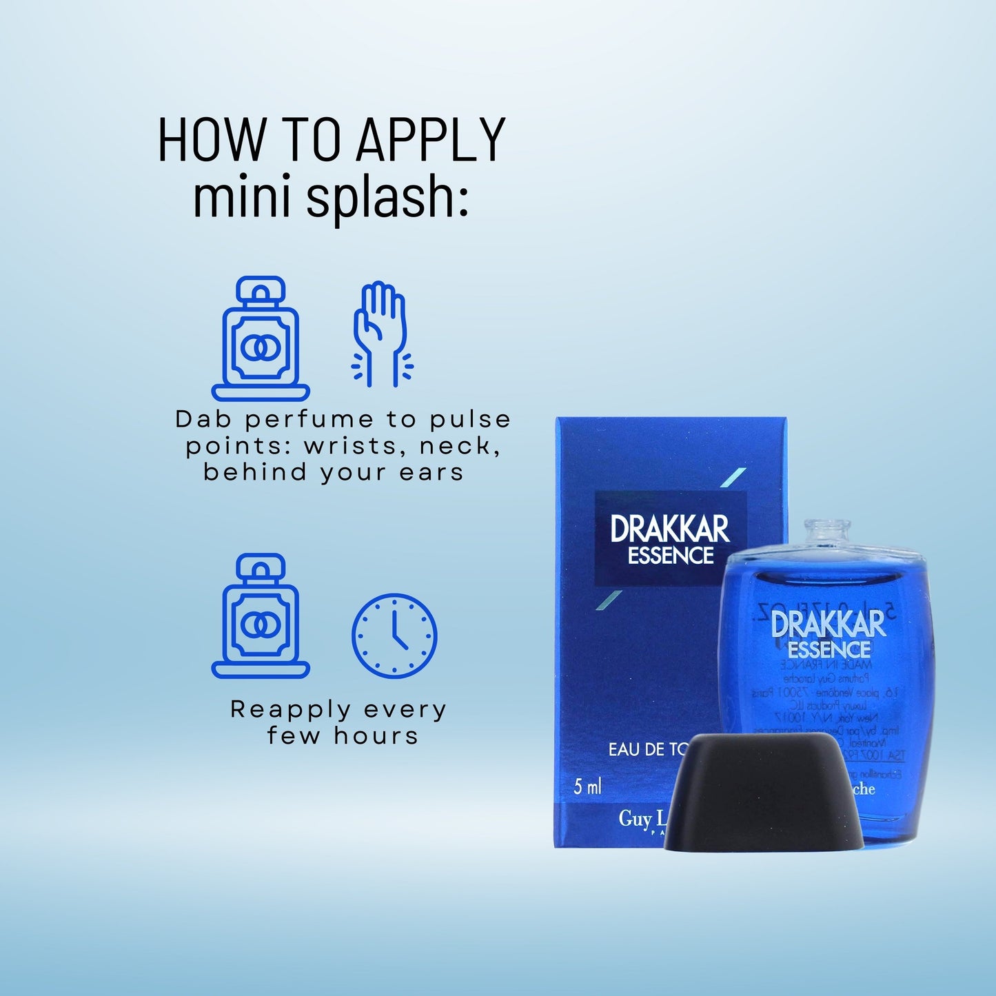 Guy Laroche Drakkar Essence Mini EDT Splash for Men – 0.17 oz Travel Size
