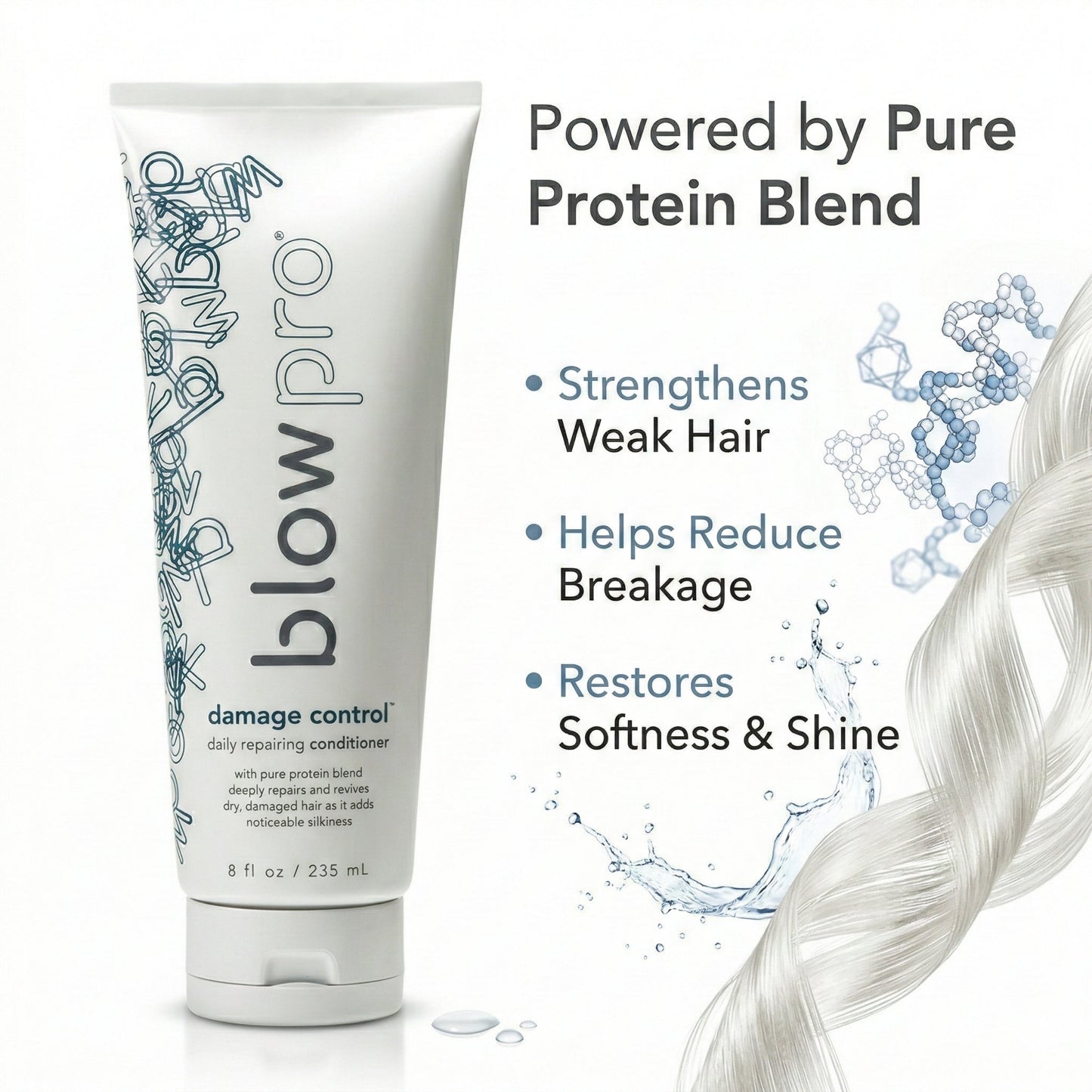 Blowpro Damage Control Daily Repairing Conditioner 8 oz – Deep Repair Conditioner for Dry & Damaged Hair