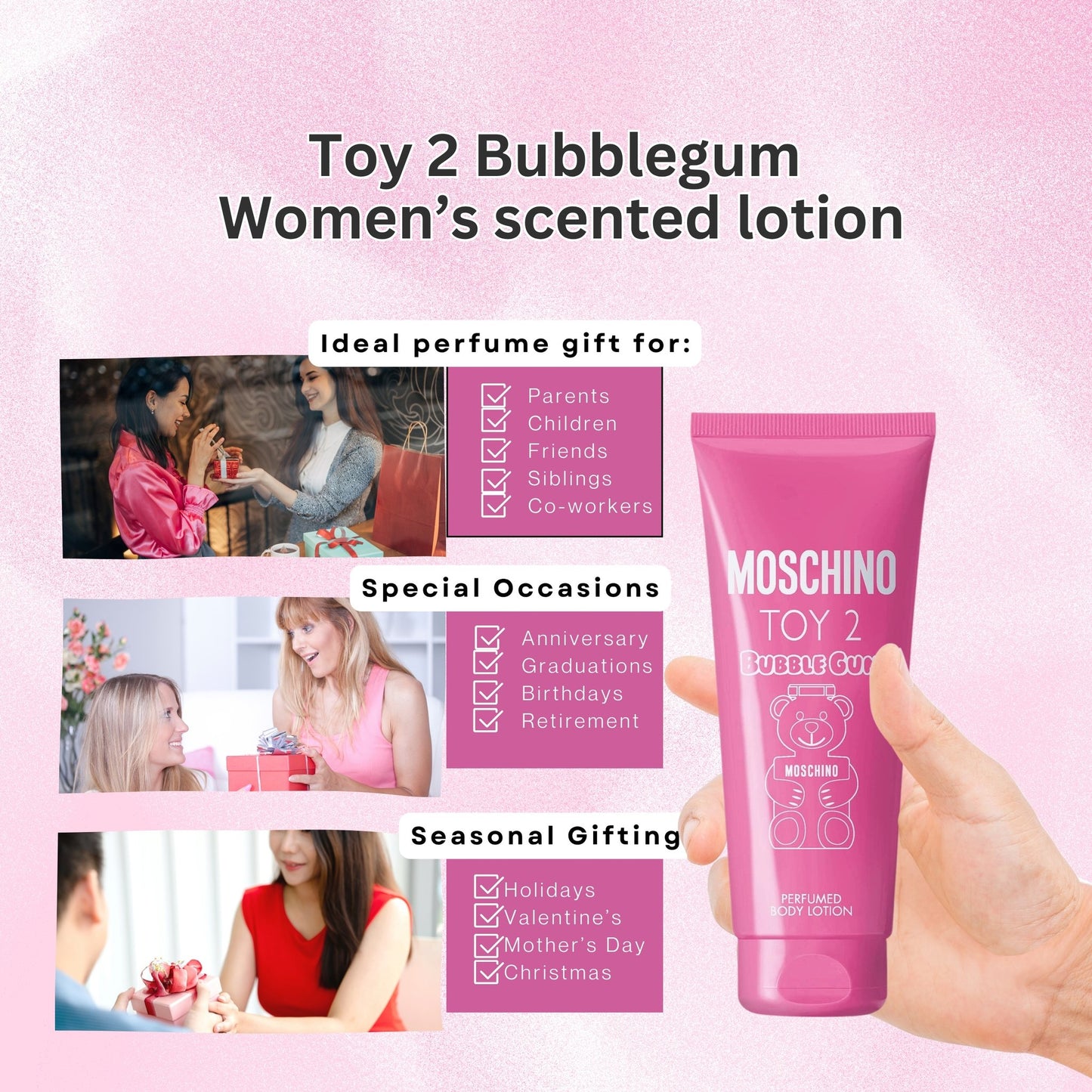 Moschino Toy 2 Bubble Gum Perfumed Body Lotion – Hydrating Scented Lotion (6.7 oz)