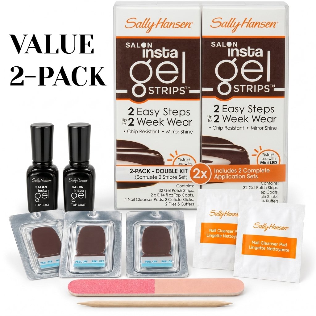 Sally Hansen Salon Insta Gel Strips, Commander In Chic, 16 gel strips 2 pack