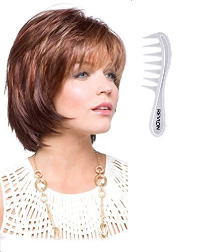 Rene of Paris SHANNON Wig in Marble Brown & Revlon Wig Lift Comb Bundle