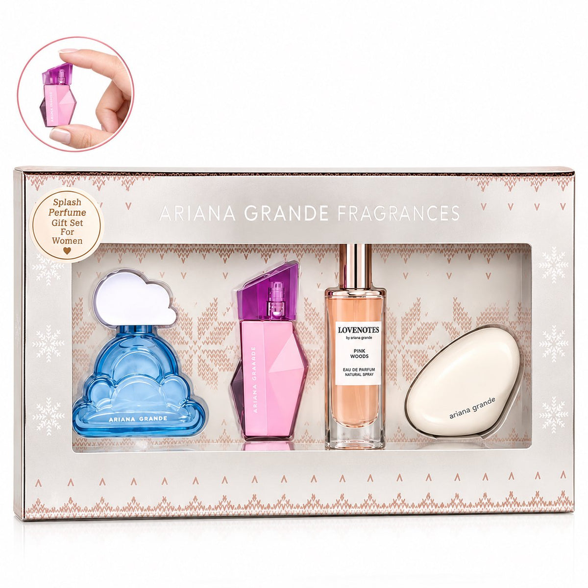 Ariana Grande Perfume Gift Set for Women 4 Piece Mini EDP 0.25 oz, Cloud, Pink Woods, Mod Vanilla