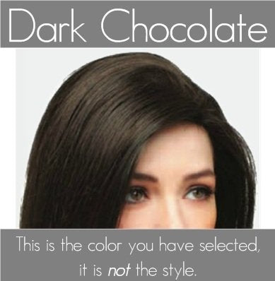 Amore BRITTANY Monofilament Wig Collection by Rene of Paris and Wig Lift Comb - Dark Chocolate - Bundle 2 Items