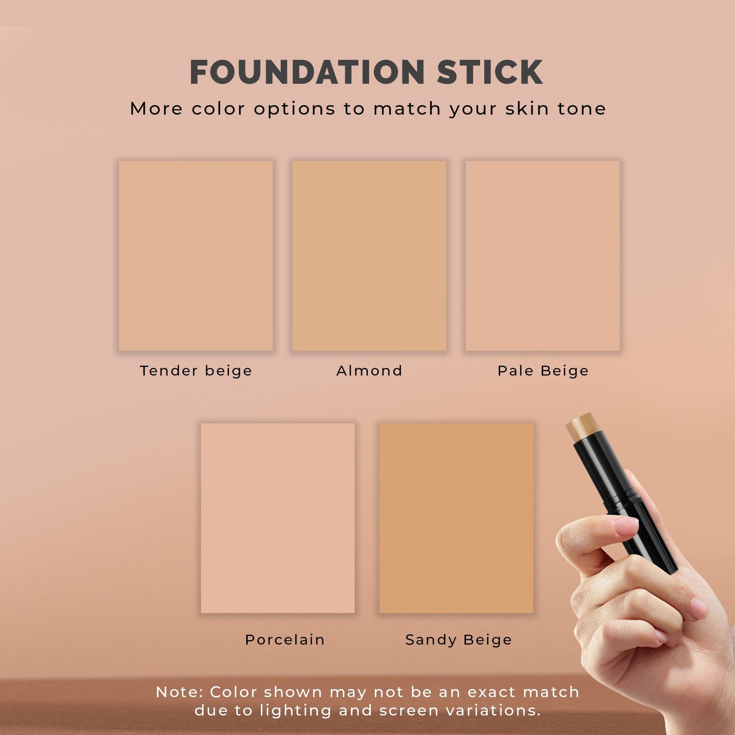 Foundation Stick SPF 15 – Full Coverage Creamy Finish Makeup Stick (Porcelain, 0.35 oz)