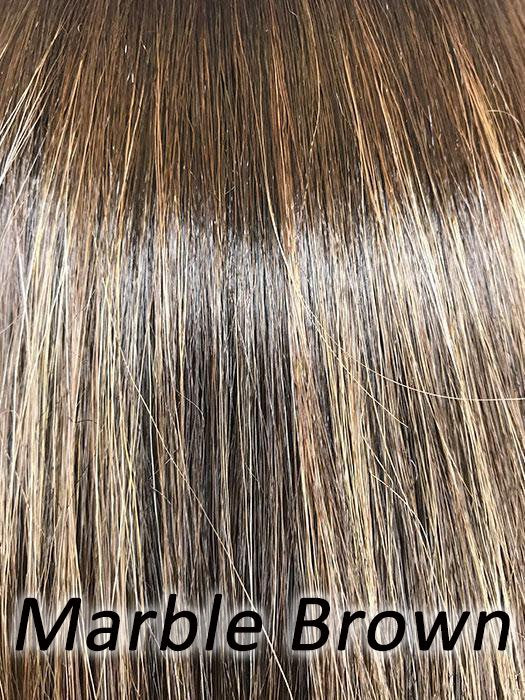 Noriko ANGELICA Partial Monofilament Wig designed for Rene of Paris, Bundle - 2 Items: Wig and Wig Lift Comb (Marble Brown-R)