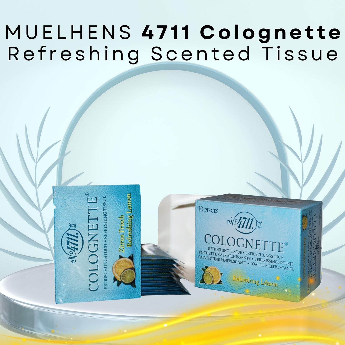Muelhels 4711 Unisex Refreshing Tissue, 20 Count - Portable Fragrant Wipes