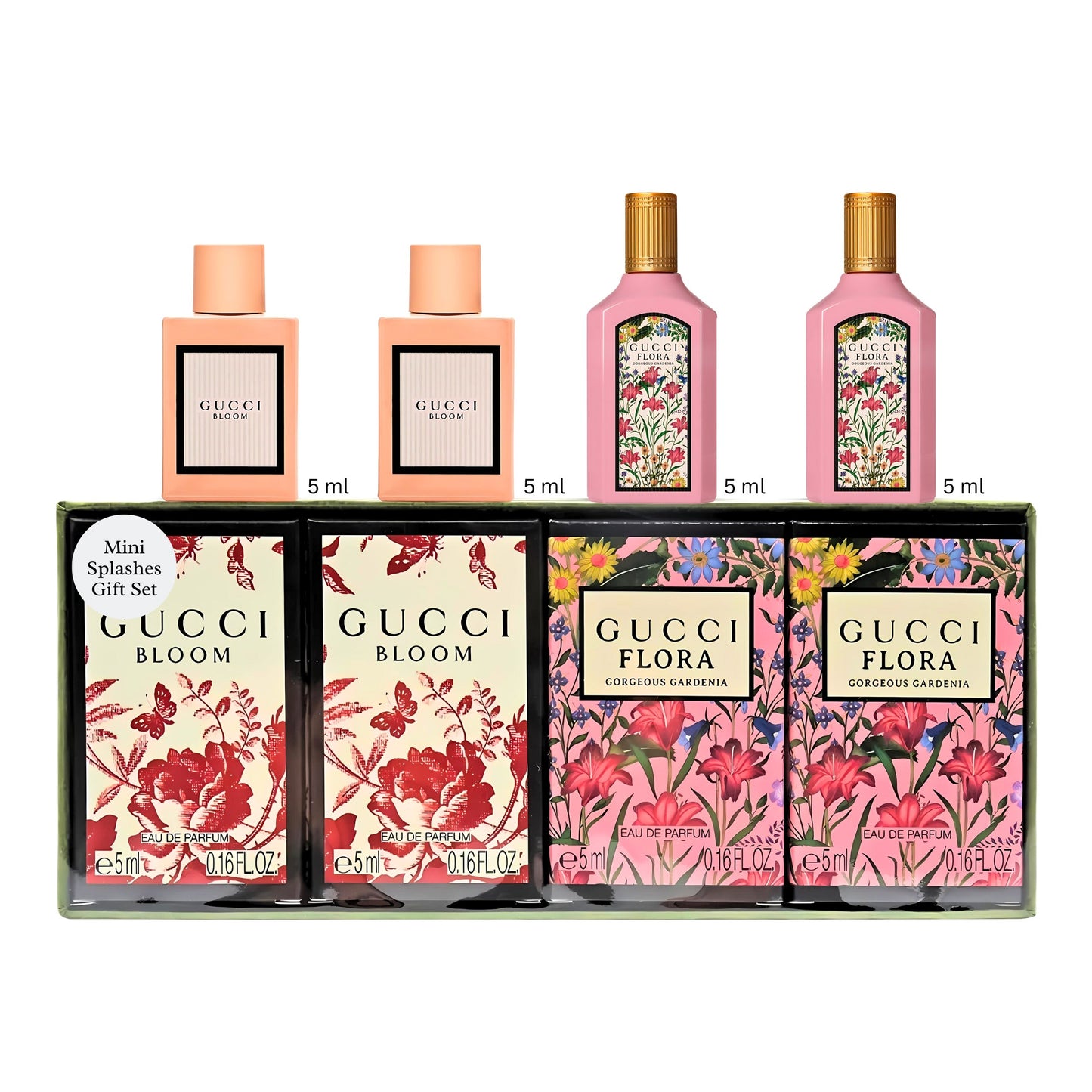 Gucci Perfume for Women Variety Travel Splash Gift Set – 4 Mini Eau de Parfum (0.16 Fl Oz Each)
