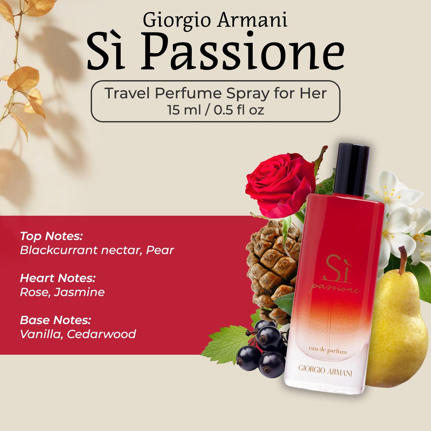 GIORGIO ARMANI Si Passione Eau De Parfum Mini Spray for Women .5 oz.