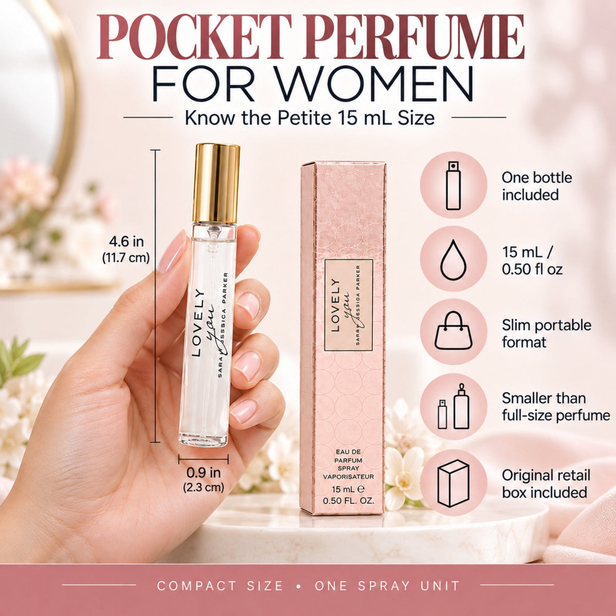 Lovely You by Sarah Jessica Parker Perfume for Women Mini EDP Travel Spray 0.5 Oz
