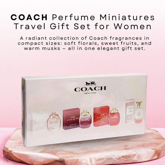 Coach New York 4 piece Womens Mini Gift Set Floral, Wild Rose, Love, Sunset