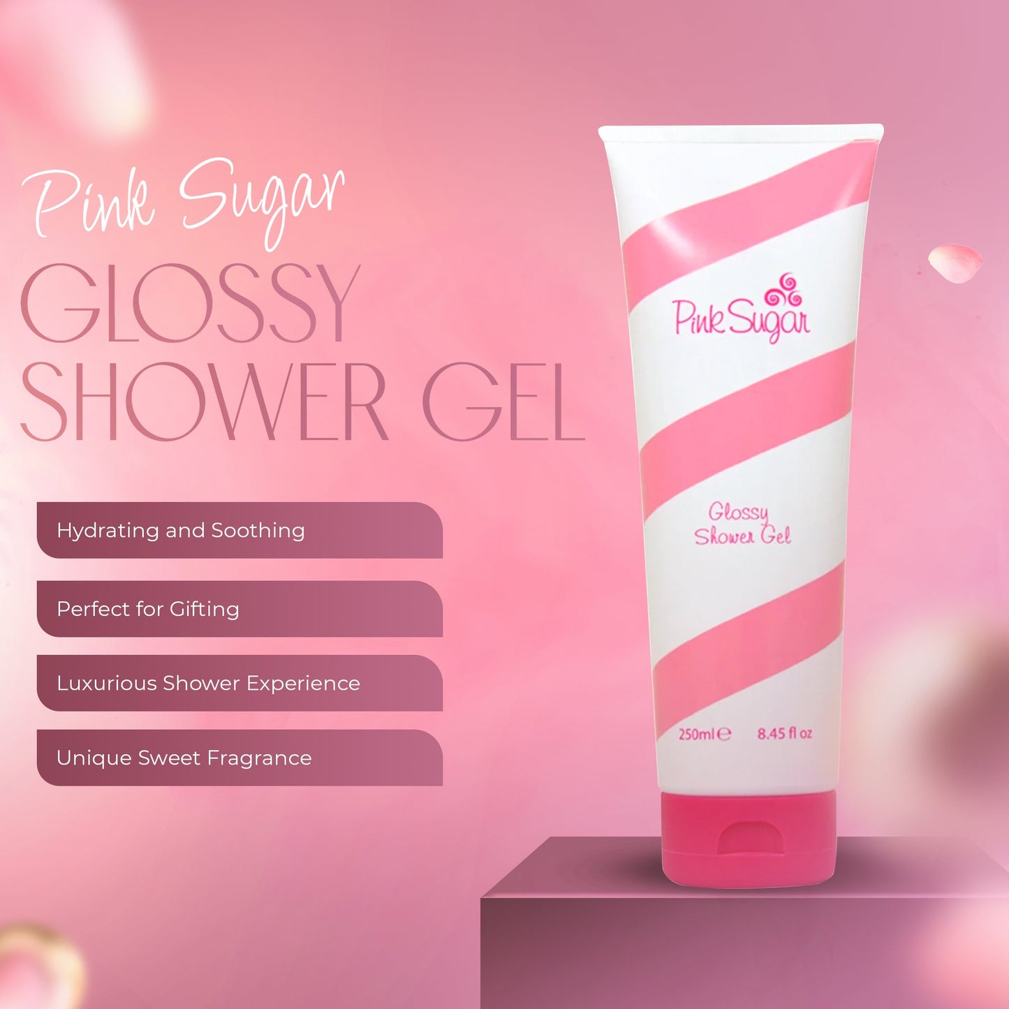 Pink Sugar for Women Glossy Shower Gel by Aquolina 8.45 oz