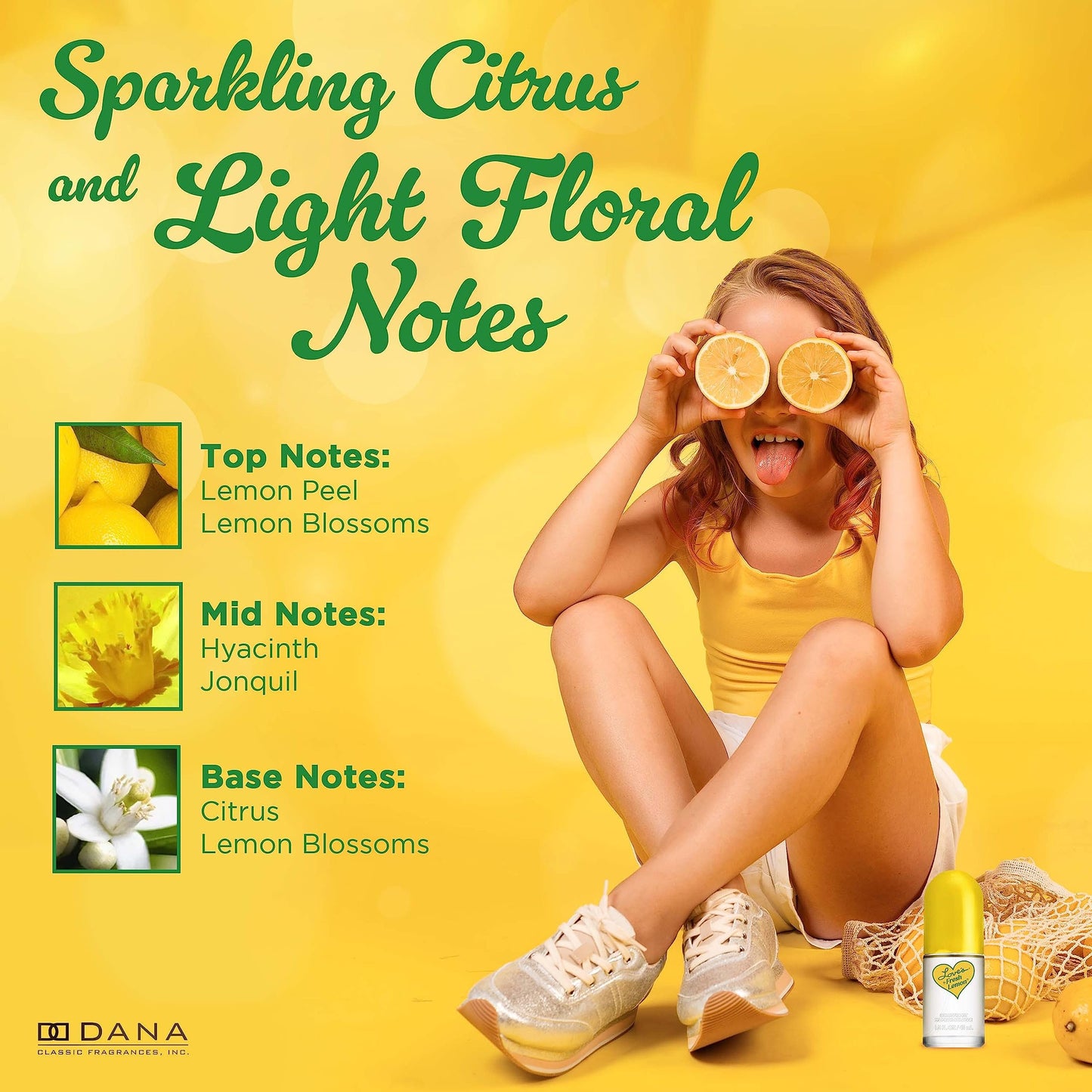 Dana Love’s Fresh Lemon Cologne Mist for Women – Refreshing Citrus Body Mist (1.5 oz)