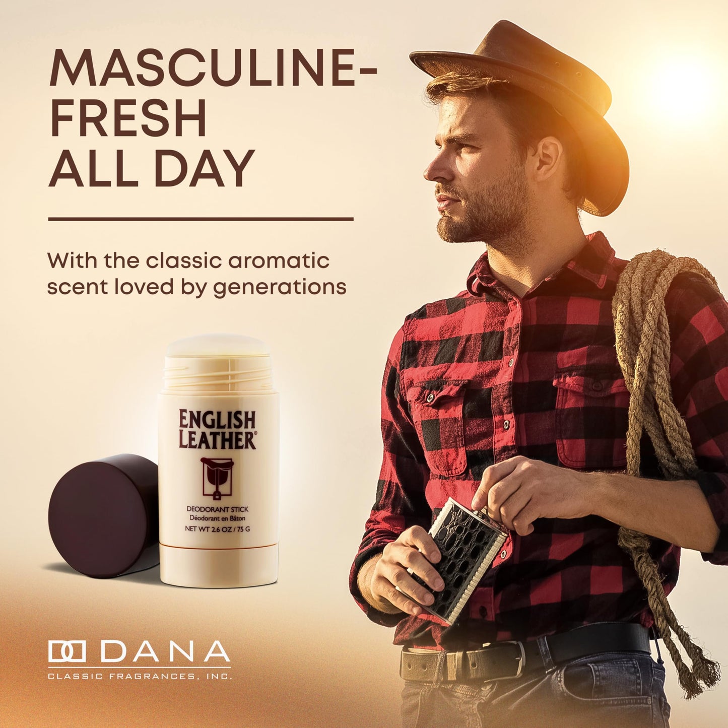 English Leather Deodorant for Men – 2.6 oz (75g)