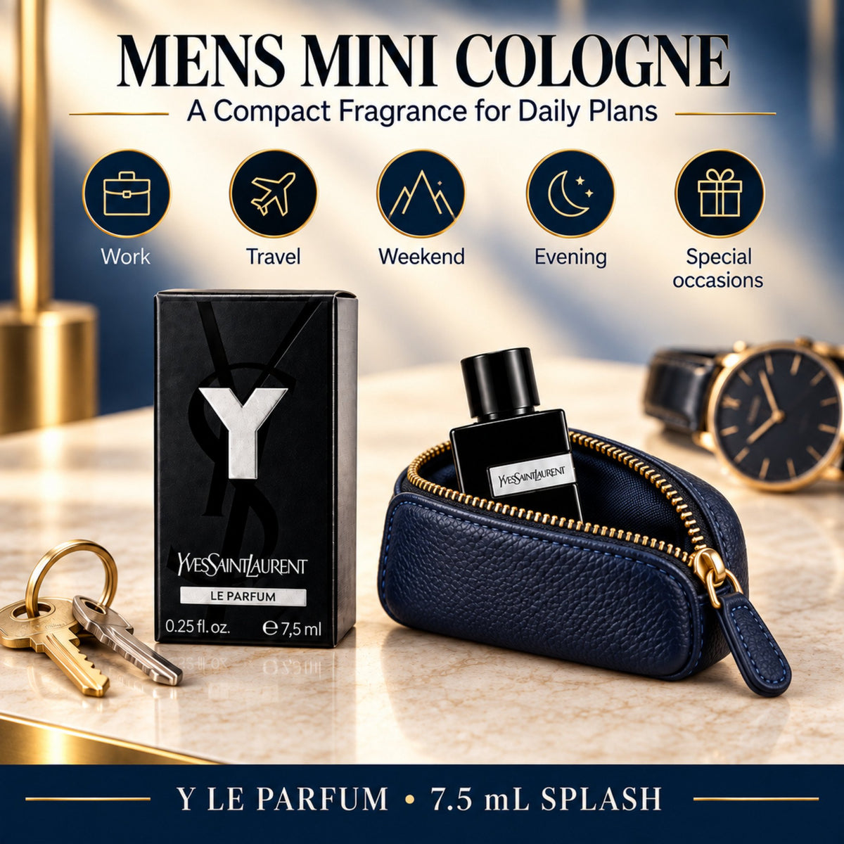Yves Saint Laurent YSL Y LE PARFUM Mini Splash 7.5 ml / 0.25 Fl oz
